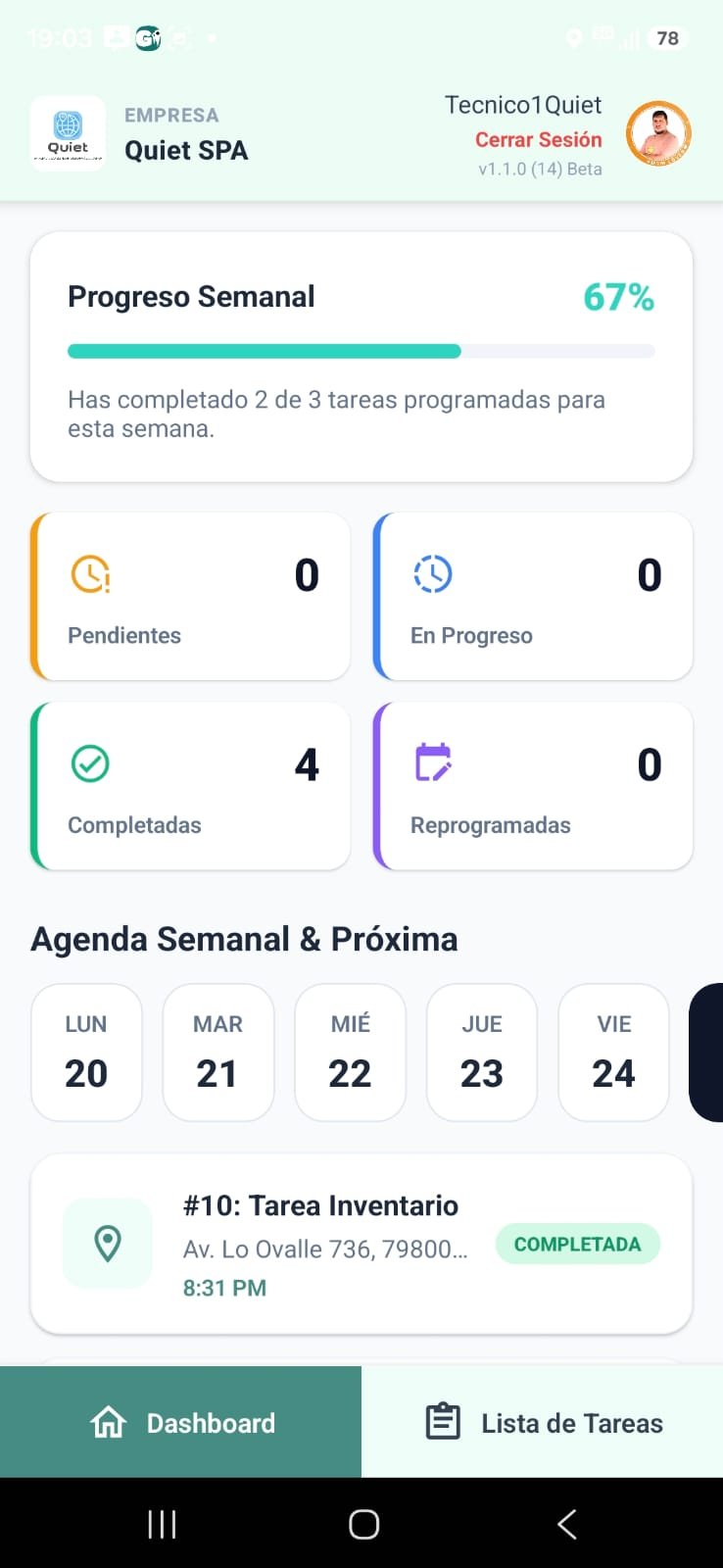 Dashboard Móvil